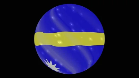 Nauru flag in a round ball rotates. Flicker and shine. Animation loop Stock Footage 145799747