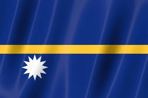 Nauru flag of silk-3D panoramic  illustration Ilustração Stock