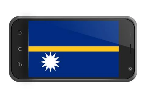 Nauru flag on smartphone screen isolated Stock Illustration