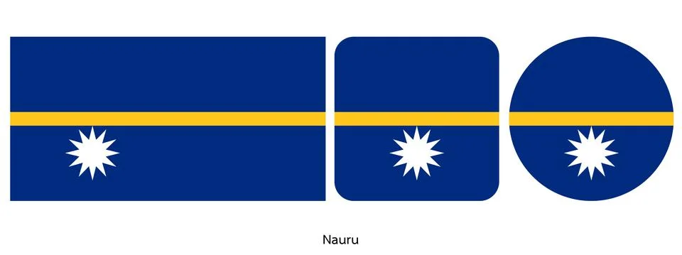 Nauru flag, vector illustration Stock Illustration