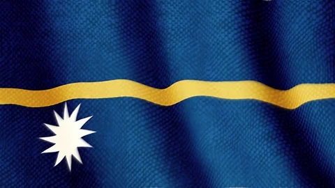 Nauru flag waving animation Stock Footage 77615447