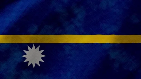 Nauru flag waving background with real fabric texture Stockbeeldmateriaal 291917381