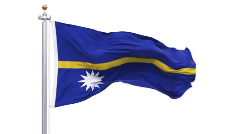 Nauru flag waving looping with transparent background. 스톡 동영상 329371271