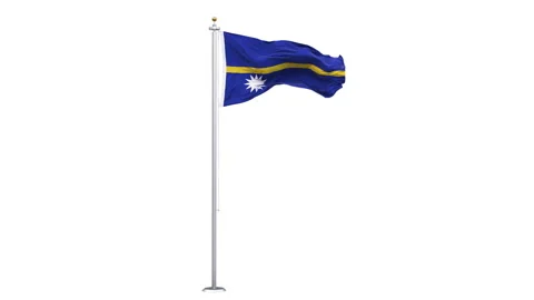 Nauru flag waving looping with transparent background. Vídeos de archivo 329371627