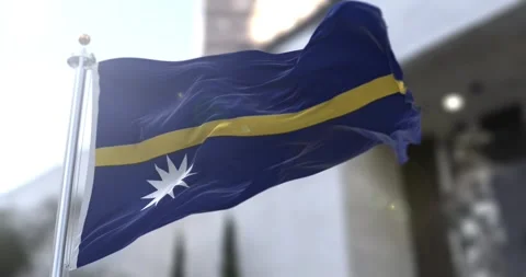 Nauru-flag-waving-seamless-loop-4k-60fps Stock Footage 331665298