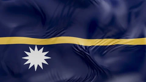 Nauru flag waving Seamless silk flag 3d animation slow motion Looping 库存影片 337773309