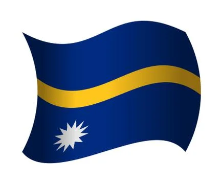 Nauru flag waving in the wind Stock Illustration
