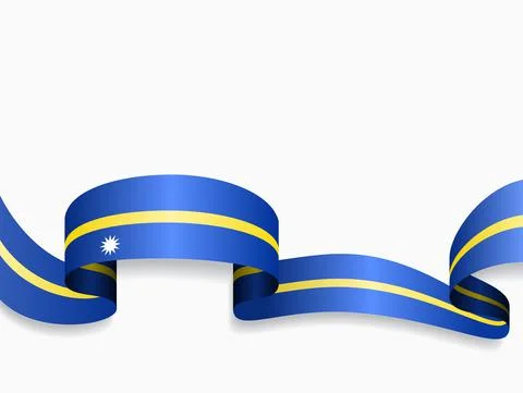 Nauru flag wavy abstract background. Vector illustration. Stock Illustration