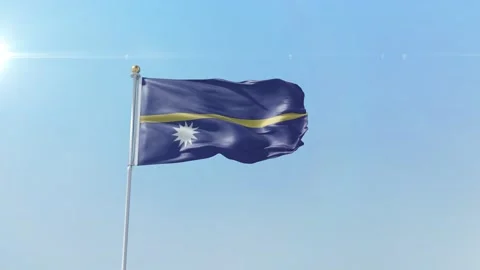 Nauru flag zoom alpha sky Stock Footage 139718007