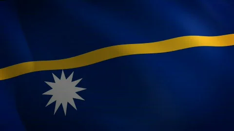 Nauru looping flag waving in the wind Stock Footage 837505