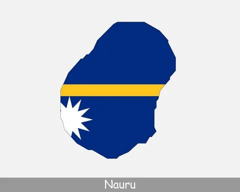 Nauru Map Flag Stock Illustration