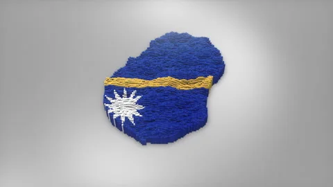 Nauru Map with Flag Intro Background Stock Footage 315165046