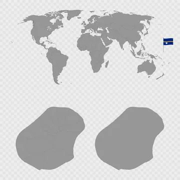 Nauru Map Set with World Location. Stock Illustration