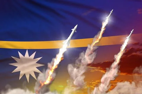 Nauru nuclear missile launch Stockillustratie