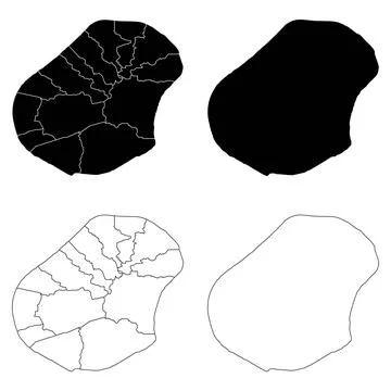 Nauru Outline and Solid Fill Map Set. Stock Illustration