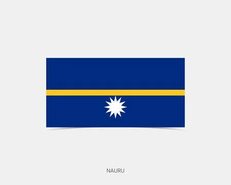 Nauru Rectangle flag icon with shadow. Illustrazione stock