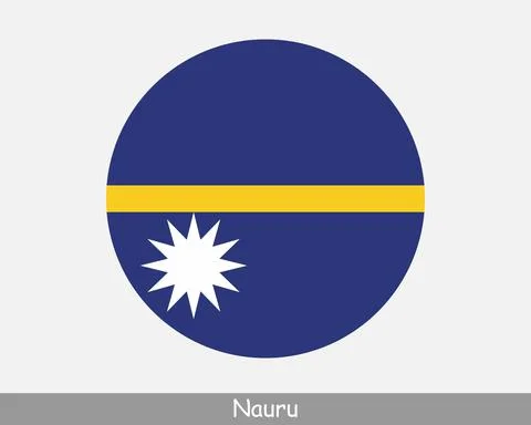 Nauru Round Flag Stock Illustration
