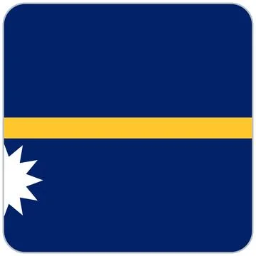 Nauru square flag icon Stock Illustration