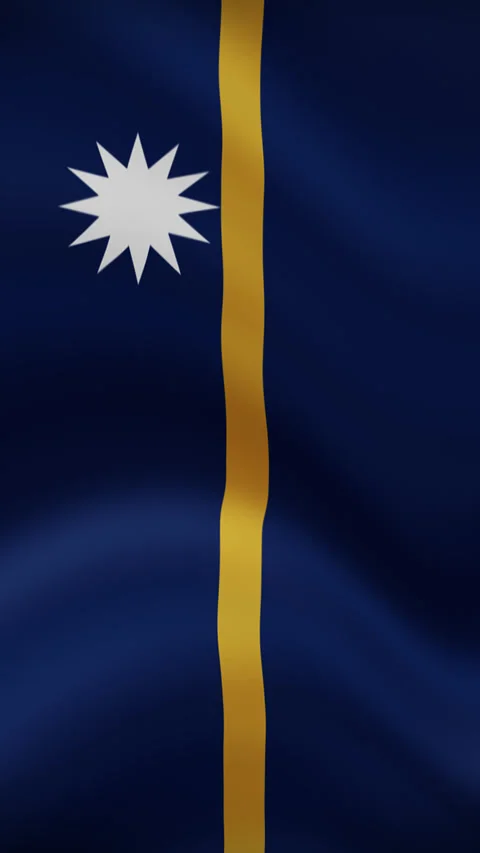 Nauru Waving Flag in Vertical Orientation – Realistic Loop Animation Stock Footage 294949730