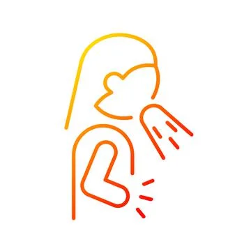 Nausea and vomiting gradient linear vector icon イラスト素材