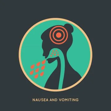 NAUSEA AND VOMITING vector Stock Illustration