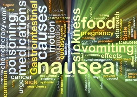 Nausea background concept glowing Stock Illustration