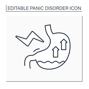 Nausea line icon Stock Illustration