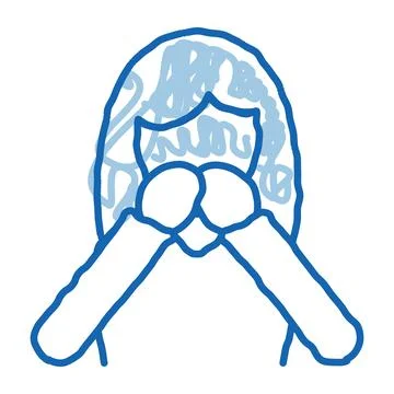 Nausea Symptomp Of Pregnancy doodle icon hand drawn illustration Illustrazione stock
