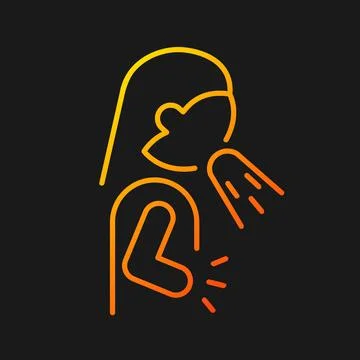 Nausea, vomiting gradient vector icon for dark theme イラスト素材