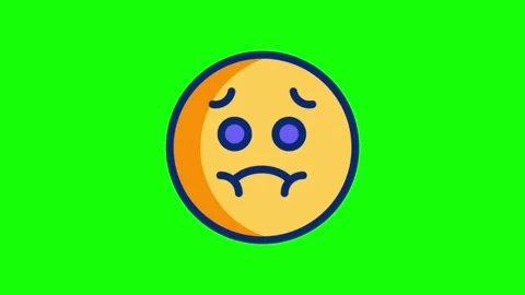 Nauseated face emoji animation loop with green screen background Stock Footage 314109765
