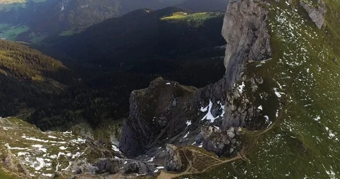 Nauseating top down aerial view on mountain ridge in the Italian Alps. Stock Footage 120616434