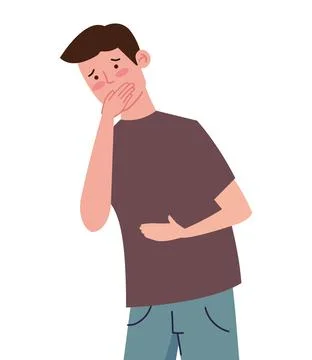 Nauseous man character Illustrazione stock
