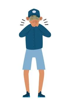 Nauseous man character Illustrazione stock