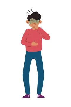 Nauseous man decomposed Illustrazione stock