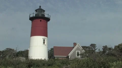 Nauset Lighthouse on Cape Cod Stock Footage 8521139