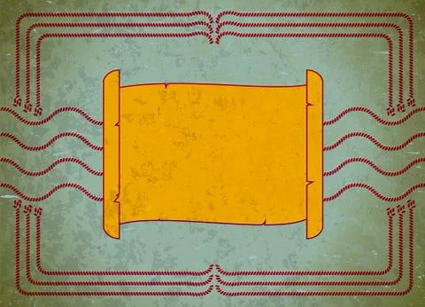 Nautic scroll frame Stock Illustration