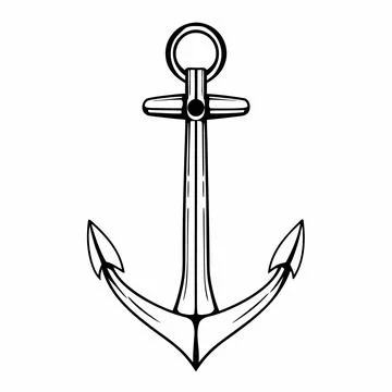 Nautical Anchor Flat Design Vector Illustration Stock Illustration