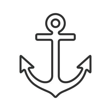 Nautical anchor icon in line design. Anchor, marine, nautical, sea, travel Stock Illustration