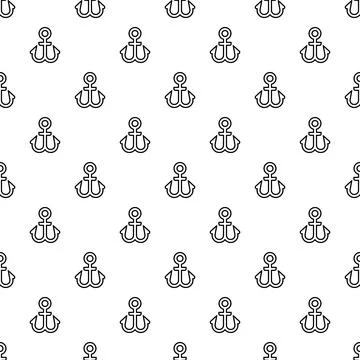 Nautical anchor outline seamless pattern background design Illustrazione stock