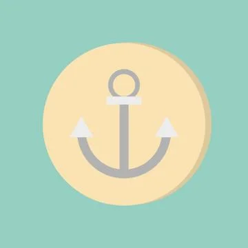 Nautical anchor vector. anchor seafaring character. icon marine instrument Stock Illustration
