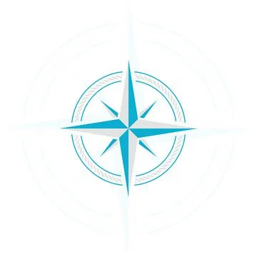 Nautical antique compass logo design Stock Illustration