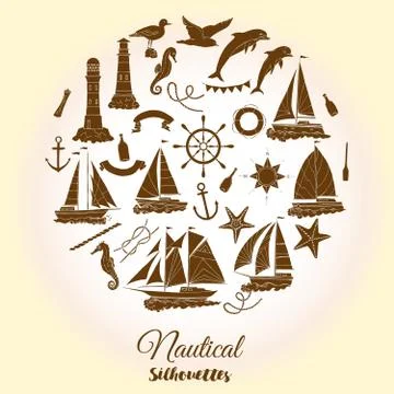 Nautical background with ships Stock Illustration