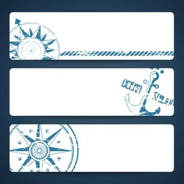 Nautical banners Stock Illustration