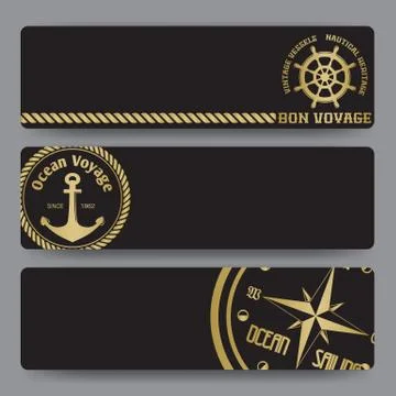 Nautical banners Stock Illustration