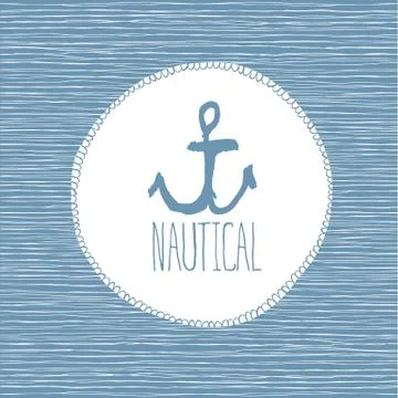 Nautical card hand-drawn Stock Illustration