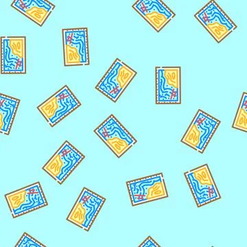 Nautical chart geographical discoveries vector seamless pattern Illustrazione stock