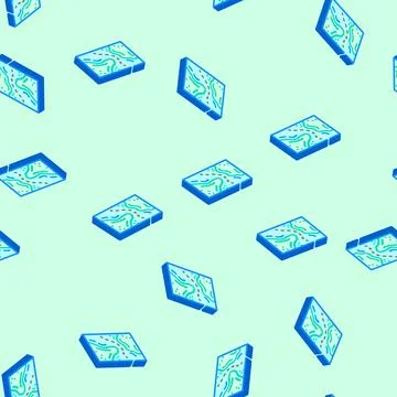 Nautical chart sailing sport isometric icon seamless pattern Illustrazione stock