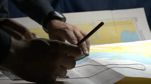 Nautical charts in the Hesperides, A-33 Stock Footage 36462305