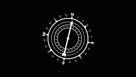 Nautical compass. Dial and magnetic needle that moves independently. Animated Stock Footage 169933109