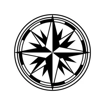 Nautical compass rose illustrating navigation and guidance Stock Illustration